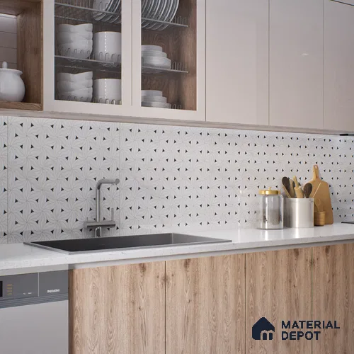 Moroccan Look Floor & Wall Tile TL 06156 Canis 2 ft x 2 ft Sinker Finish Vitrified Tile - 9 mm | Suitable For Kitchen, Bathroom, Dining Area | Please Expect a Slight Variation of Pattern