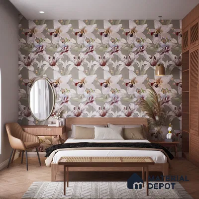 Floral Wall Tile TL 06306 B Florelle Lily Bloom 4 ft x 2 ft Vitrified Lustera Effect Feather Feel Matte Finish - 9 mm | Suitable for Bathroom, Accent/Feature Wall, Foyer