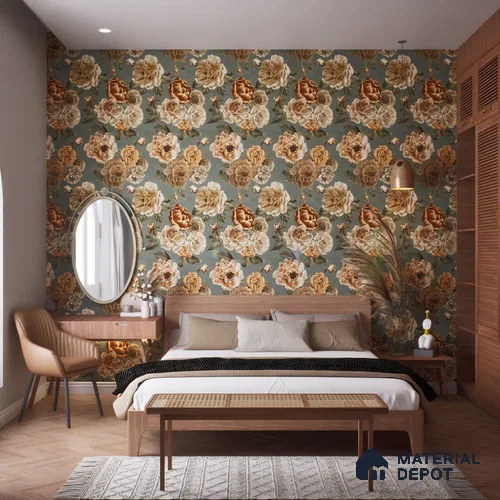 Floral Wall Tile TL 06306 C Florelle Rustic Petal 4 ft x 2 ft Vitrified Lustera Effect Feather Feel Matte Finish - 9 mm | Suitable for Bathroom, Accent/Feature Wall, Dining Area