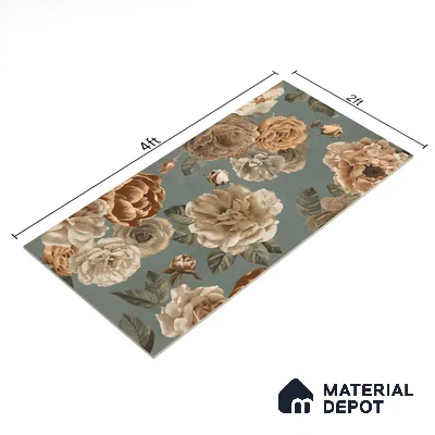 Floral Wall Tile TL 06306 C Florelle Rustic Petal 4 ft x 2 ft Vitrified Lustera Effect Feather Feel Matte Finish - 9 mm | Suitable for Bathroom, Accent/Feature Wall, Dining Area