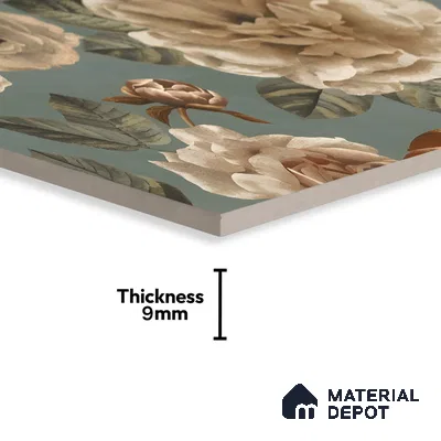Floral Wall Tile TL 06306 C Florelle Rustic Petal 4 ft x 2 ft Vitrified Lustera Effect Feather Feel Matte Finish - 9 mm | Suitable for Bathroom, Accent/Feature Wall, Dining Area