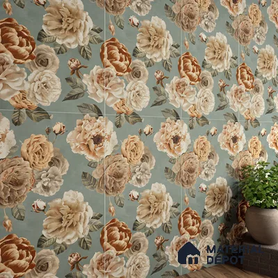 Floral Wall Tile TL 06306 C Florelle Rustic Petal 4 ft x 2 ft Vitrified Lustera Effect Feather Feel Matte Finish - 9 mm | Suitable for Bathroom, Accent/Feature Wall, Dining Area
