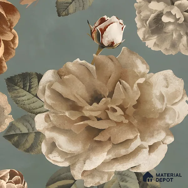 Floral Wall Tile TL 06306 C Florelle Rustic Petal 4 ft x 2 ft Vitrified Lustera Effect Feather Feel Matte Finish - 9 mm | Suitable for Bathroom, Accent/Feature Wall, Dining Area