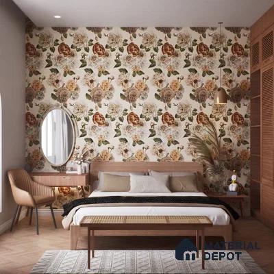 Floral Wall Tile TL 06306 D Florelle Ethereal Petal 4 ft x 2 ft Vitrified Lustera Effect Feather Feel Matte Finish - 9 mm | Suitable for Bathroom, Accent/Feature Wall, Dining Area