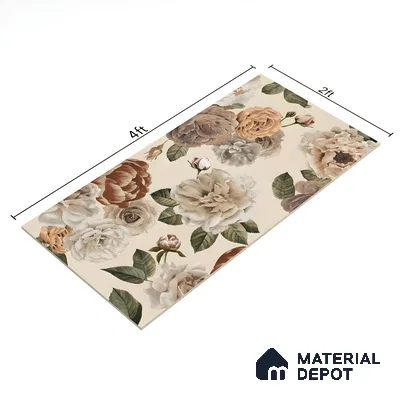 Floral Wall Tile TL 06306 D Florelle Ethereal Petal 4 ft x 2 ft Vitrified Lustera Effect Feather Feel Matte Finish - 9 mm | Suitable for Bathroom, Accent/Feature Wall, Dining Area