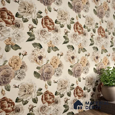 Floral Wall Tile TL 06306 D Florelle Ethereal Petal 4 ft x 2 ft Vitrified Lustera Effect Feather Feel Matte Finish - 9 mm | Suitable for Bathroom, Accent/Feature Wall, Dining Area