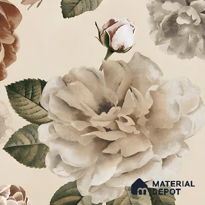 Floral Wall Tile TL 06306 D Florelle Ethereal Petal 4 ft x 2 ft Vitrified Lustera Effect Feather Feel Matte Finish - 9 mm | Suitable for Bathroom, Accent/Feature Wall, Dining Area
