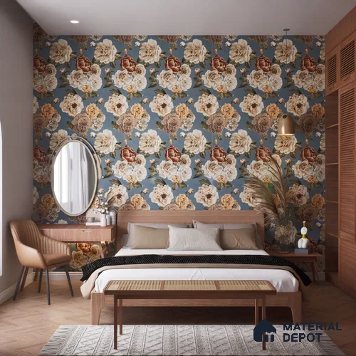 Floral Wall Tile TL 06306 E Florelle Reverie Petal 4 ft x 2 ft Vitrified Lustera Effect Feather Feel Matte Finish - 9 mm | Suitable for Bathroom, Accent/Feature Wall, Dining Area