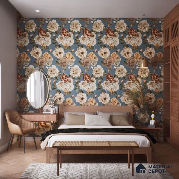 Floral Wall Tile TL 06306 E Florelle Reverie Petal 4 ft x 2 ft Vitrified Lustera Effect Feather Feel Matte Finish - 9 mm | Suitable for Bathroom, Accent/Feature Wall, Dining Area