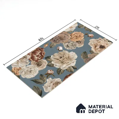 Floral Wall Tile TL 06306 E Florelle Reverie Petal 4 ft x 2 ft Vitrified Lustera Effect Feather Feel Matte Finish - 9 mm | Suitable for Bathroom, Accent/Feature Wall, Dining Area
