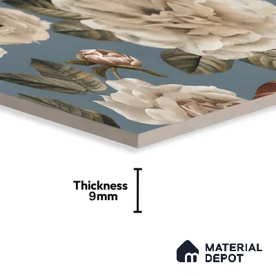 Floral Wall Tile TL 06306 E Florelle Reverie Petal 4 ft x 2 ft Vitrified Lustera Effect Feather Feel Matte Finish - 9 mm | Suitable for Bathroom, Accent/Feature Wall, Dining Area