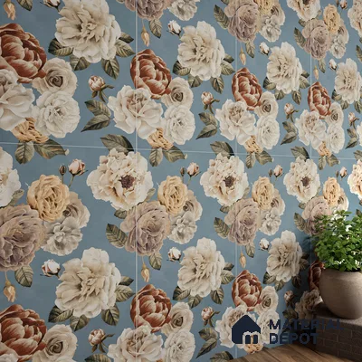 Floral Wall Tile TL 06306 E Florelle Reverie Petal 4 ft x 2 ft Vitrified Lustera Effect Feather Feel Matte Finish - 9 mm | Suitable for Bathroom, Accent/Feature Wall, Dining Area