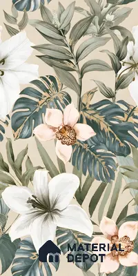 Tropical Wall Tile TL 06306 F Florelle Tropical Paradise 4 ft x 2 ft Vitrified Lustera Effect Feather Feel Matte Finish - 9 mm | Suitable for Living Room, Bedroom & Bathroom