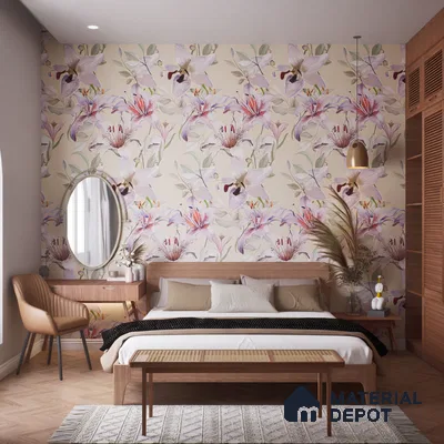 Floral Wall Tile TL 06306 Florelle Lily Grace 4 ft x 2 ft Vitrified Lustera Effect Feather Feel Matte Finish - 9 mm | Suitable for Living Room, Bedroom & Bathroom