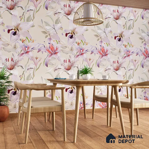 Floral Wall Tile TL 06306 Florelle Lily Grace 4 ft x 2 ft Vitrified Lustera Effect Feather Feel Matte Finish - 9 mm | Suitable for Bathroom, Accent/Feature Wall, Dining Area