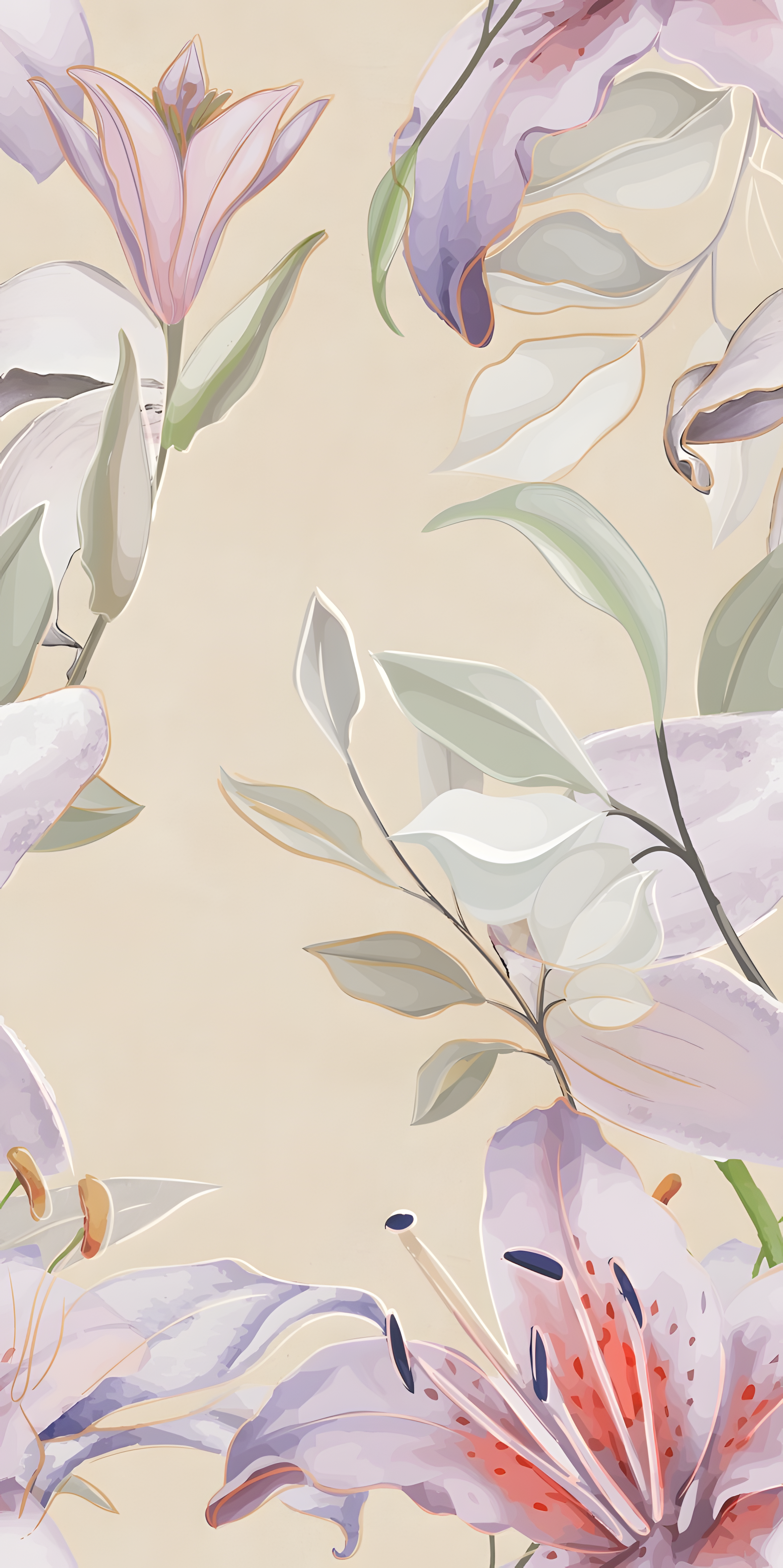 Floral Wall Tile TL 06306 Florelle Lily Grace 4 ft x 2 ft Vitrified Lustera Effect Feather Feel Matte Finish - 9 mm | Suitable for Living Room, Bedroom & Bathroom