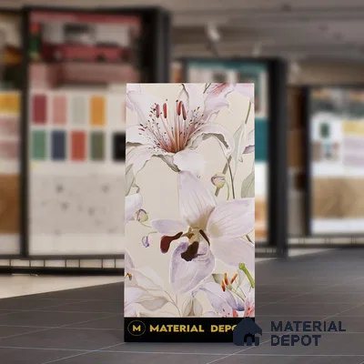 Floral Wall Tile TL 06306 Florelle Lily Grace 4 ft x 2 ft Vitrified Lustera Effect Feather Feel Matte Finish - 9 mm | Suitable for Living Room, Bedroom & Bathroom