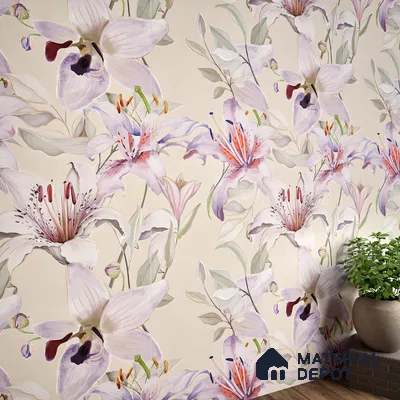 Floral Wall Tile TL 06306 Florelle Lily Grace 4 ft x 2 ft Vitrified Lustera Effect Feather Feel Matte Finish - 9 mm | Suitable for Living Room, Bedroom & Bathroom