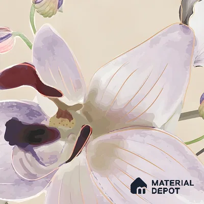 Floral Wall Tile TL 06306 Florelle Lily Grace 4 ft x 2 ft Vitrified Lustera Effect Feather Feel Matte Finish - 9 mm | Suitable for Living Room, Bedroom & Bathroom