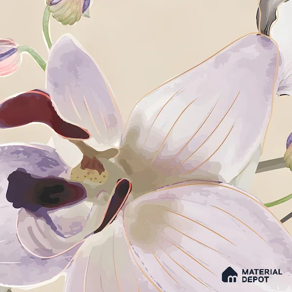 Floral Wall Tile TL 06306 Florelle Lily Grace 4 ft x 2 ft Vitrified Lustera Effect Feather Feel Matte Finish - 9 mm | Suitable for Living Room, Bedroom & Bathroom