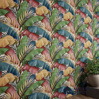 Tropical Wall Tile TL 06306 G Florelle Tropical Verdant 4 ft x 2 ft Vitrified Lustera Effect Feather Feel Matte Finish - 9 mm | Suitable for Bathroom, Accent/Feature Wall, Basin Area