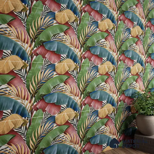 Tropical Wall Tile TL 06306 G Florelle Tropical Verdant 4 ft x 2 ft Vitrified Lustera Effect Feather Feel Matte Finish - 9 mm | Suitable for Living Room, Bedroom & Bathroom