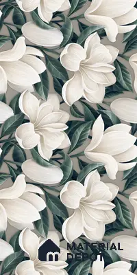 Floral Wall Tile TL 06306 H Florelle Bloom Magnolia 4 ft x 2 ft Vitrified Lustera Effect Feather Feel Matte Finish - 9 mm | Suitable for Living Room, Bedroom & Bathroom