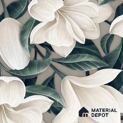 Floral Wall Tile TL 06306 H Florelle Bloom Magnolia 4 ft x 2 ft Vitrified Lustera Effect Feather Feel Matte Finish - 9 mm | Suitable for Living Room, Bedroom & Bathroom