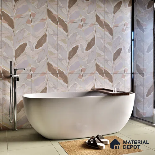 Tropical Wall Tile TL 06216 B Fragrant Petal Reverie 4 ft x 2 ft Vitrified Matte Finish - 9 mm | Suitable for Bathroom, Accent/Feature Wall, Dining Area