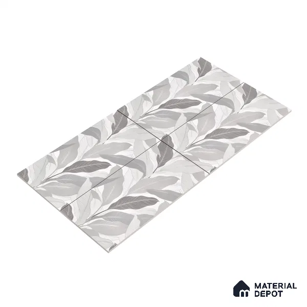 Tropical Wall Tile TL 06216 Fragrant Grey Enigma 4 ft x 2 ft Vitrified Matte Finish - 9 mm | Suitable for Bathroom, Accent/Feature Wall, Dining Area