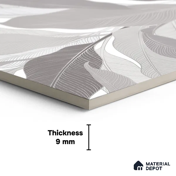 Tropical Wall Tile TL 06216 Fragrant Grey Enigma 4 ft x 2 ft Vitrified Matte Finish - 9 mm | Suitable for Bathroom, Accent/Feature Wall, Dining Area