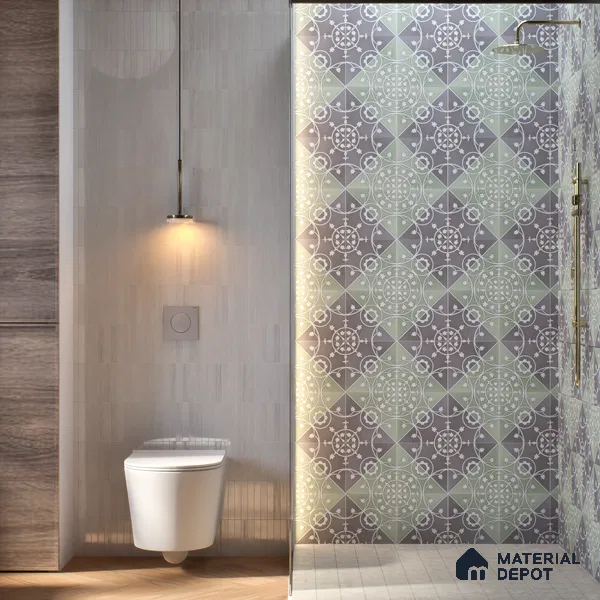 Patterned Wall Tile TL 05899 B Infinity 197 mm x 197 mm Vitrified - 9 mm | Handcrafted | Suitable For Living Room, Bedroom, Kitchen | Please Expect a Slight Variation of Pattern