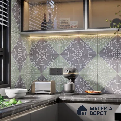Patterned Wall Tile TL 05899 B Infinity 197 mm x 197 mm Vitrified - 9 mm | Handcrafted | Suitable For Living Room, Bedroom, Kitchen | Please Expect a Slight Variation of Pattern