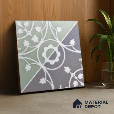 Patterned Wall Tile TL 05899 B Infinity 197 mm x 197 mm Vitrified - 9 mm | Handcrafted | Suitable For Living Room, Bedroom, Kitchen | Please Expect a Slight Variation of Pattern