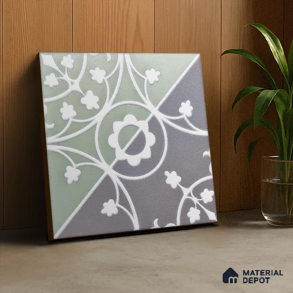 Patterned Wall Tile TL 05899 B Infinity 197 mm x 197 mm Vitrified - 9 mm | Handcrafted | Suitable For Living Room, Bedroom, Kitchen | Please Expect a Slight Variation of Pattern