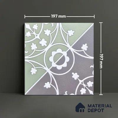 Patterned Wall Tile TL 05899 B Infinity 197 mm x 197 mm Vitrified - 9 mm | Handcrafted | Suitable For Living Room, Bedroom, Kitchen | Please Expect a Slight Variation of Pattern