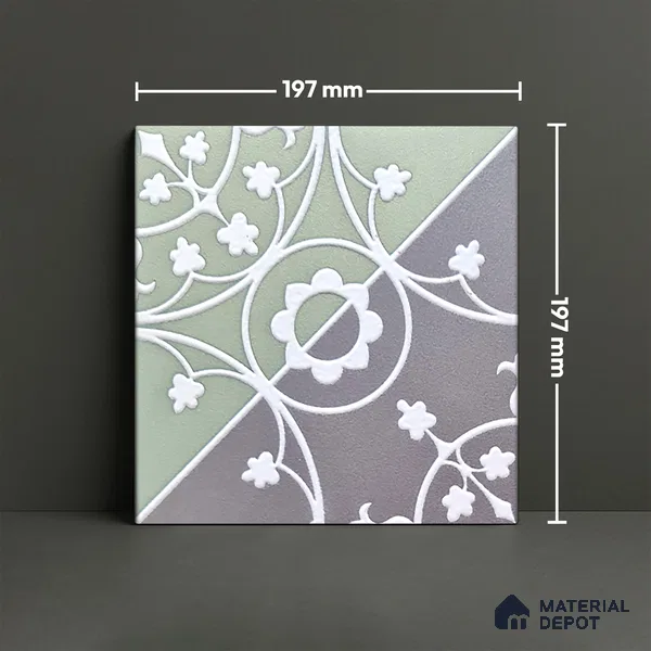 Patterned Wall Tile TL 05899 B Infinity 197 mm x 197 mm Vitrified - 9 mm | Handcrafted | Suitable For Living Room, Bedroom, Kitchen | Please Expect a Slight Variation of Pattern