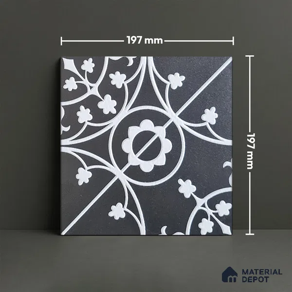 Patterned Wall Tile TL 05899 C Infinity 197 mm x 197 mm Vitrified - 9 mm | Handcrafted | Suitable For Living Room, Bedroom, Kitchen | Please Expect a Slight Variation of Pattern