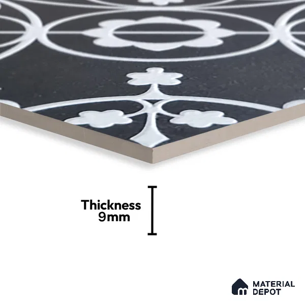 Patterned Wall Tile TL 05899 C Infinity 197 mm x 197 mm Vitrified - 9 mm | Handcrafted | Suitable For Living Room, Bedroom, Kitchen | Please Expect a Slight Variation of Pattern