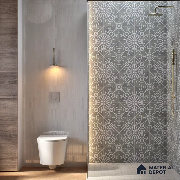 Patterned Wall Tile TL 05899 Infinity 197 mm x 197 mm Vitrified - 9 mm | Handcrafted | Suitable For Living Room, Bedroom, Kitchen | Please Expect a Slight Variation of Pattern