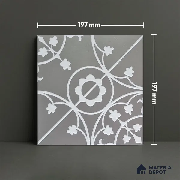 Patterned Wall Tile TL 05899 Infinity 197 mm x 197 mm Vitrified - 9 mm | Handcrafted | Suitable For Living Room, Bedroom, Kitchen | Please Expect a Slight Variation of Pattern