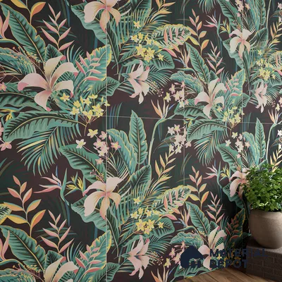 Tropical Wall Highlighter Tile TL 05743 Jewel Eternal Bloom 4 ft x 2 ft Vitrified Matte Finish - 9 mm | Suitable for Living Room, Bedroom, Bathroom & Foyer