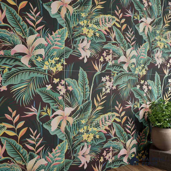 Tropical Wall Highlighter Tile TL 05743 Jewel Eternal Bloom 4 ft x 2 ft Vitrified Matte Finish - 9 mm | Suitable for Living Room, Bedroom, Bathroom & Foyer
