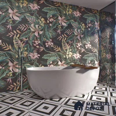 Tropical Wall Highlighter Tile TL 05743 Jewel Eternal Bloom 4 ft x 2 ft Vitrified Matte Finish - 9 mm | Suitable for Living Room, Bedroom, Bathroom & Foyer