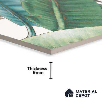 Tropical Wall Highlighter Tile TL 05740 Jewel Fresh Greenery 4 ft x 2 ft Vitrified Matte Finish - 9 mm | Suitable for Bathroom, Accent/Feature Wall, Foyer