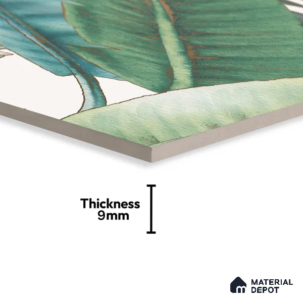 Tropical Wall Highlighter Tile TL 05740 Jewel Fresh Greenery 4 ft x 2 ft Vitrified Matte Finish - 9 mm | Suitable for Bathroom, Accent/Feature Wall, Foyer