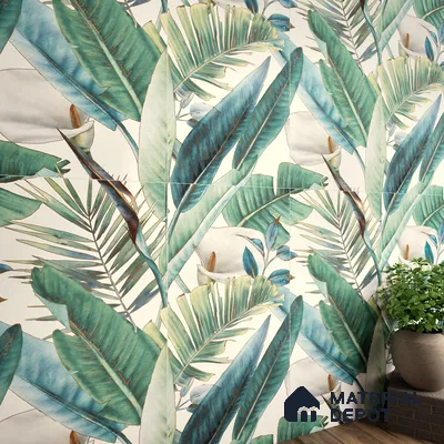 Tropical Wall Highlighter Tile TL 05740 Jewel Fresh Greenery 4 ft x 2 ft Vitrified Matte Finish - 9 mm | Suitable for Bathroom, Accent/Feature Wall, Foyer