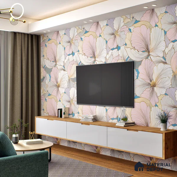 Floral Wall Highlighter Tile TL 05744 Jewel Golden Daffodil 4 ft x 2 ft Vitrified Matte Finish - 9 mm | Suitable for Bathroom, Accent/Feature Wall, Dining Area