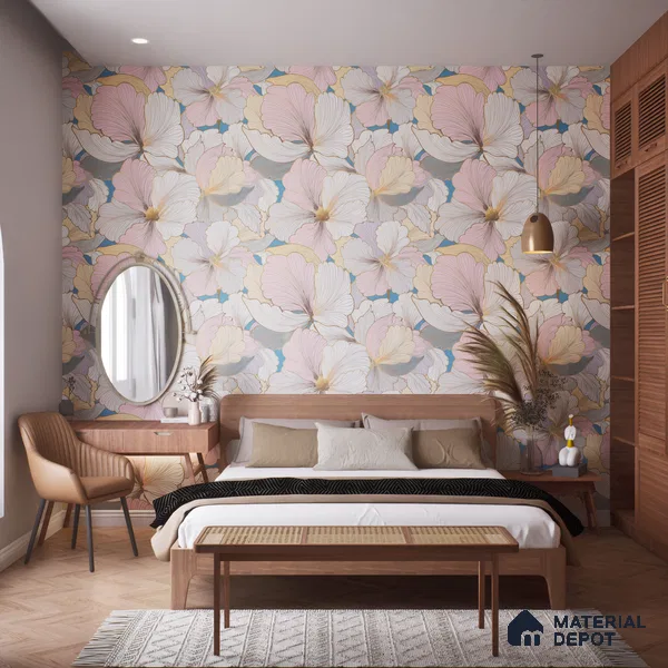 Floral Wall Highlighter Tile TL 05744 Jewel Golden Daffodil 4 ft x 2 ft Vitrified Matte Finish - 9 mm | Suitable for Bathroom, Accent/Feature Wall, Dining Area
