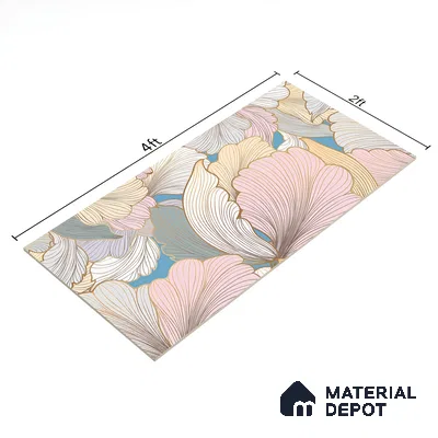 Floral Wall Highlighter Tile TL 05744 Jewel Golden Daffodil 4 ft x 2 ft Vitrified Matte Finish - 9 mm | Suitable for Bathroom, Accent/Feature Wall, Dining Area